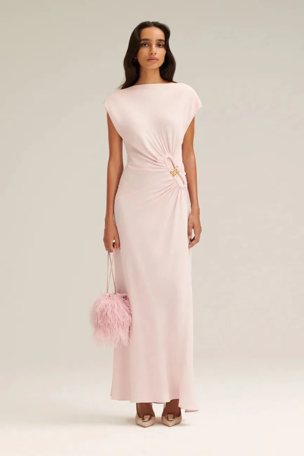 Scanlan Theodore Turban Ring Full Length Dress Pink Size S / AU 8 for rent on The Volte - main image