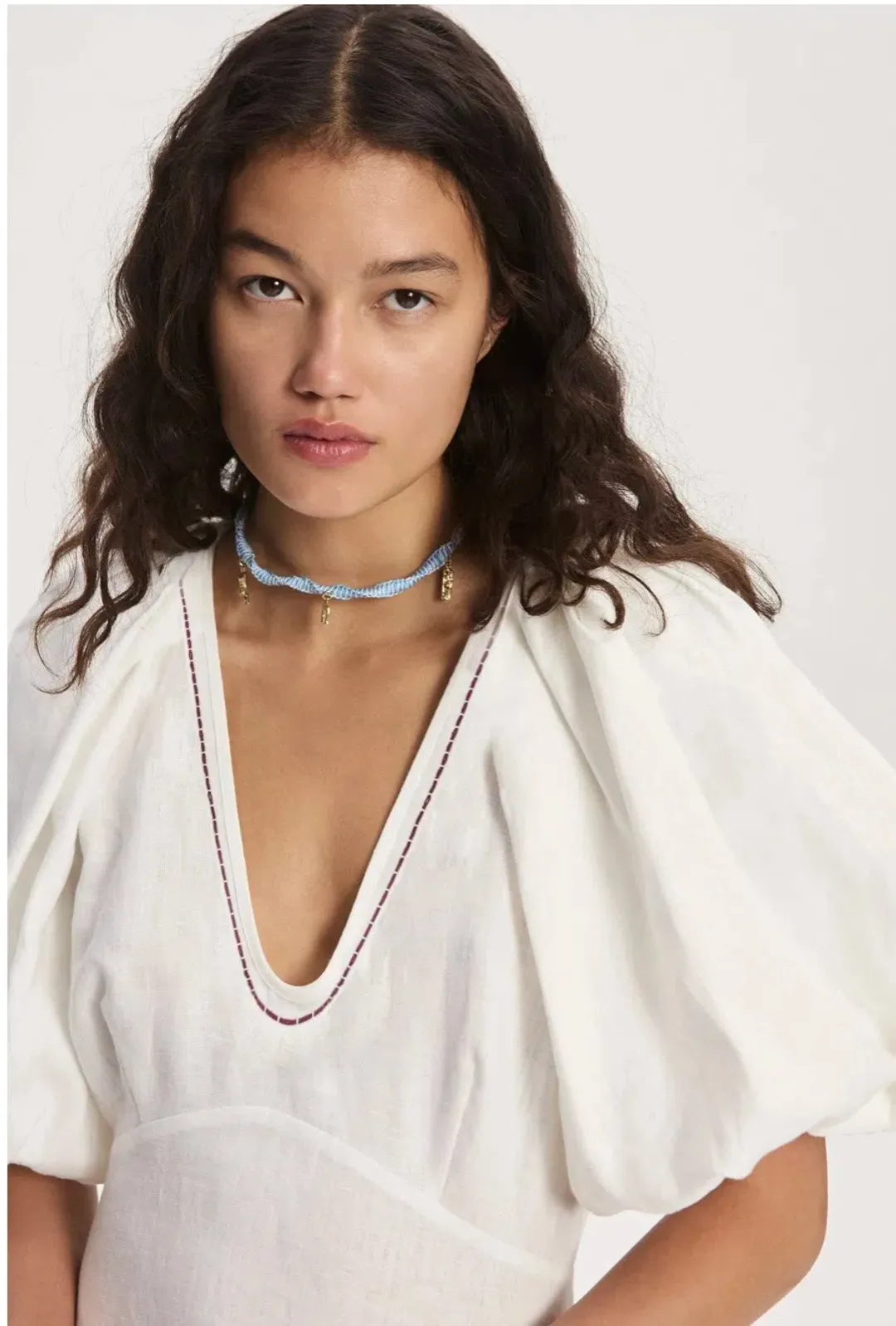 Alemais Magnolia Midi Dress White Linen Size 14 for rent on The Volte - main image