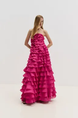 Aje / Fleur Pleated Gown / Magenta / Size 14 for rent on The Volte - image 1