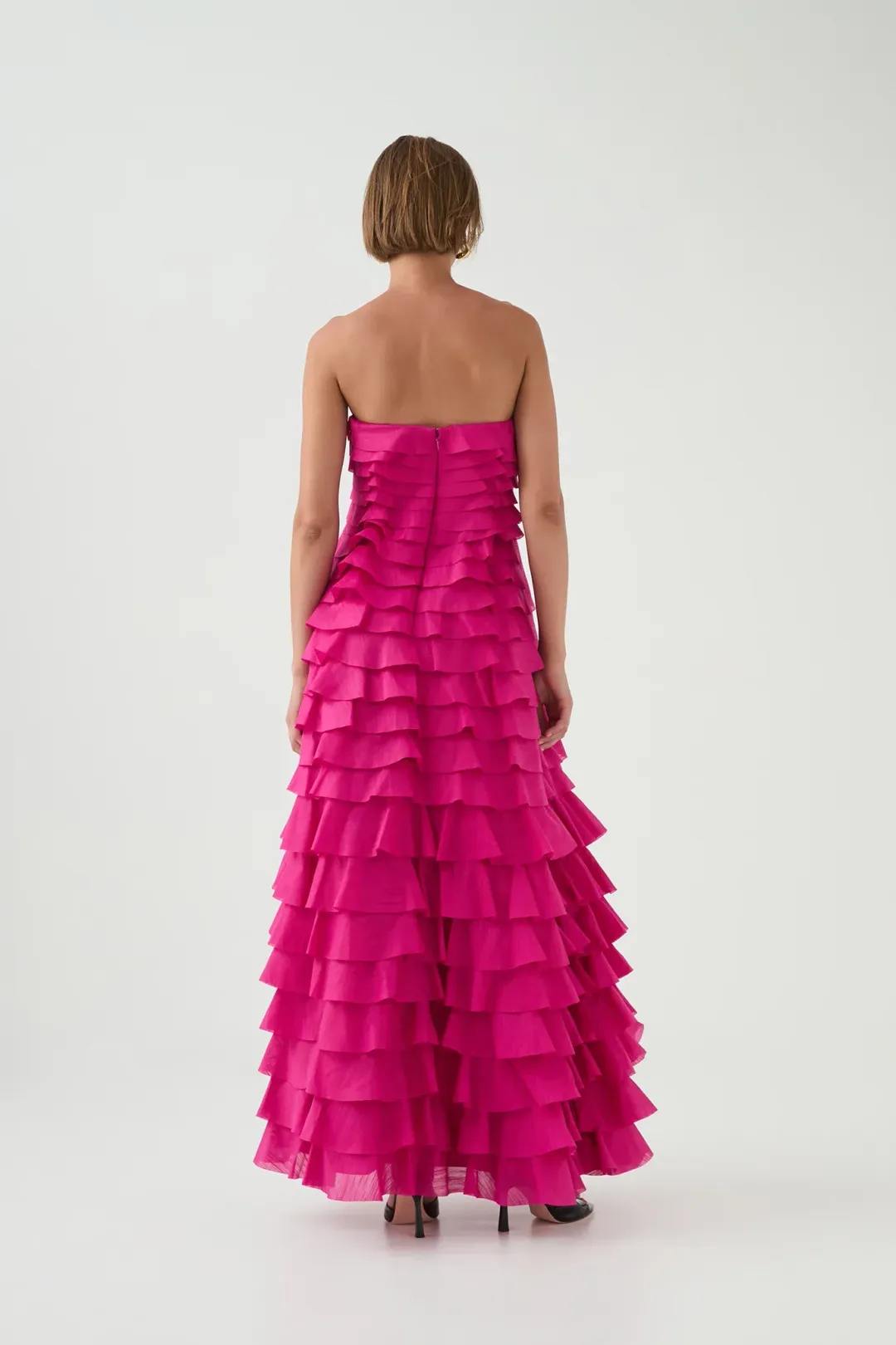Aje / Fleur Pleated Gown / Magenta / Size 14 for rent on The Volte - main image