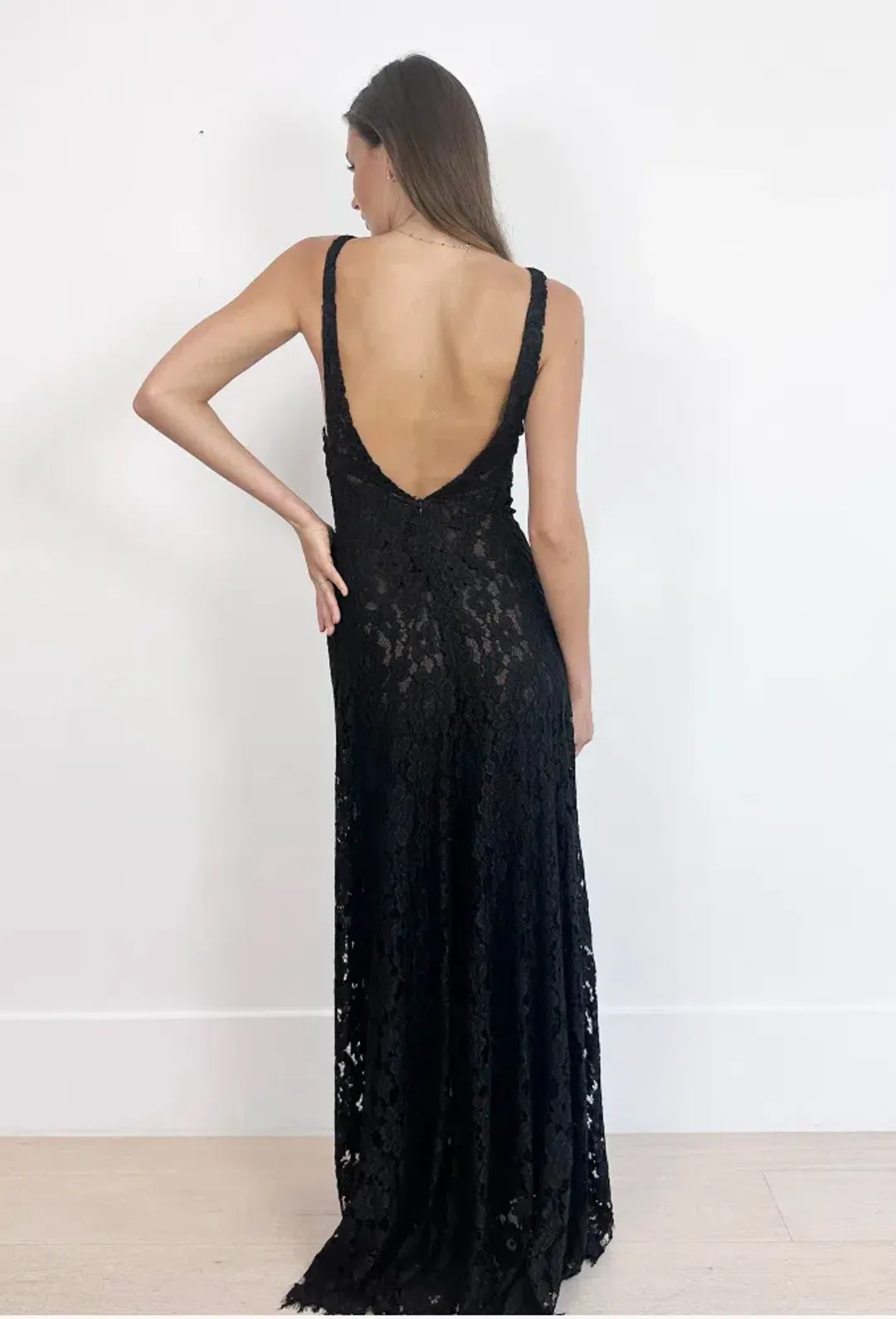 Scanlan Theodore | Black Lace Gown for rent on The Volte - main image