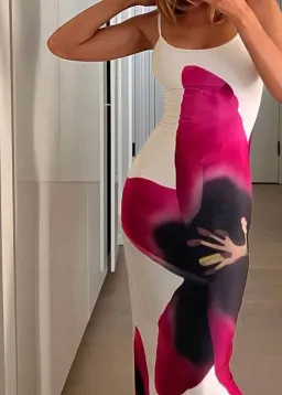 With Harper Lu Lily Maxi Dress Pearl White Pink Small S 8 for rent on The Volte - image 2