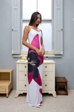 With Harper Lu Lily Maxi Dress Pearl White Pink Small S 8 for rent on The Volte - image 1