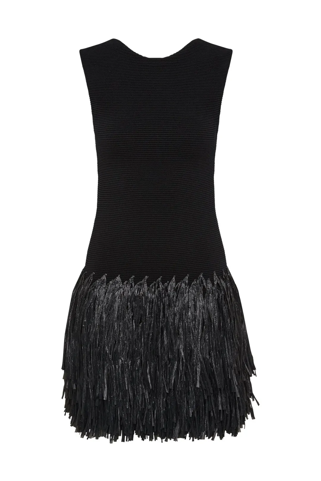 AJE Rushes Raffia Mini Dress Black Small S 8 for rent on The Volte - main image