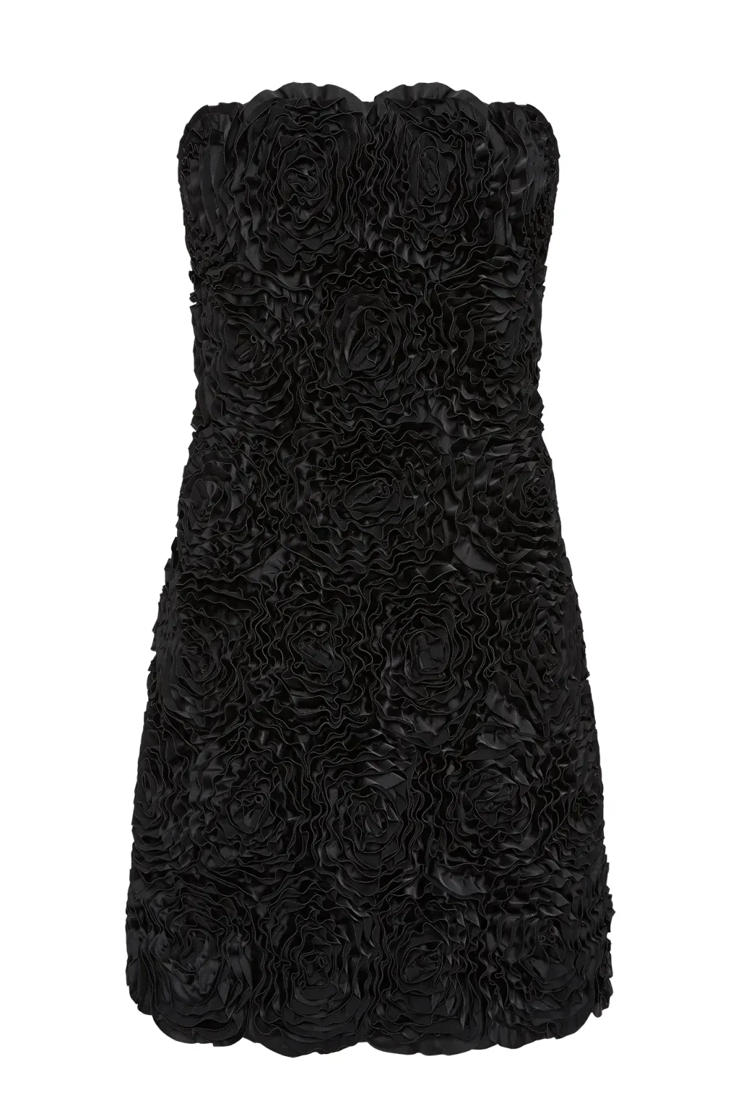 AJE Gazer Rosette Rose Mini Dress Black Medium M 10 for rent on The Volte - main image