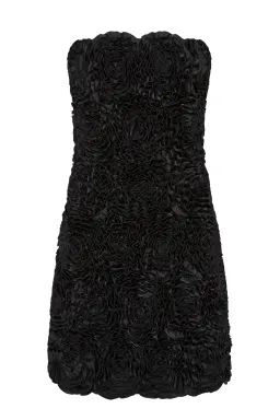AJE Gazer Rosette Rose Mini Dress Black Medium M 10 for rent on The Volte - image 1