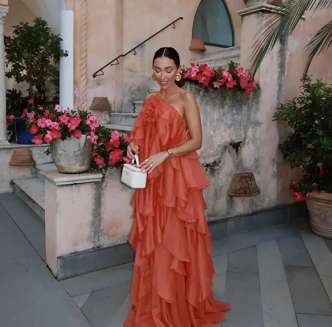 Aje / Pandorea Layered Maxi Dress / Coral Clay / (Fits 12-16) for rent on The Volte - main image