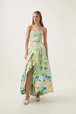 Aje Violette Bubble Hem Maxi Dress - Floral Haze Size 6 for rent on The Volte - image 1