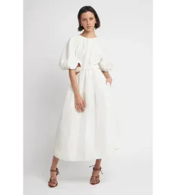 Aje Mimosa Cutout Midi Dress In Ivory - Size 8 for rent on The Volte - image 1