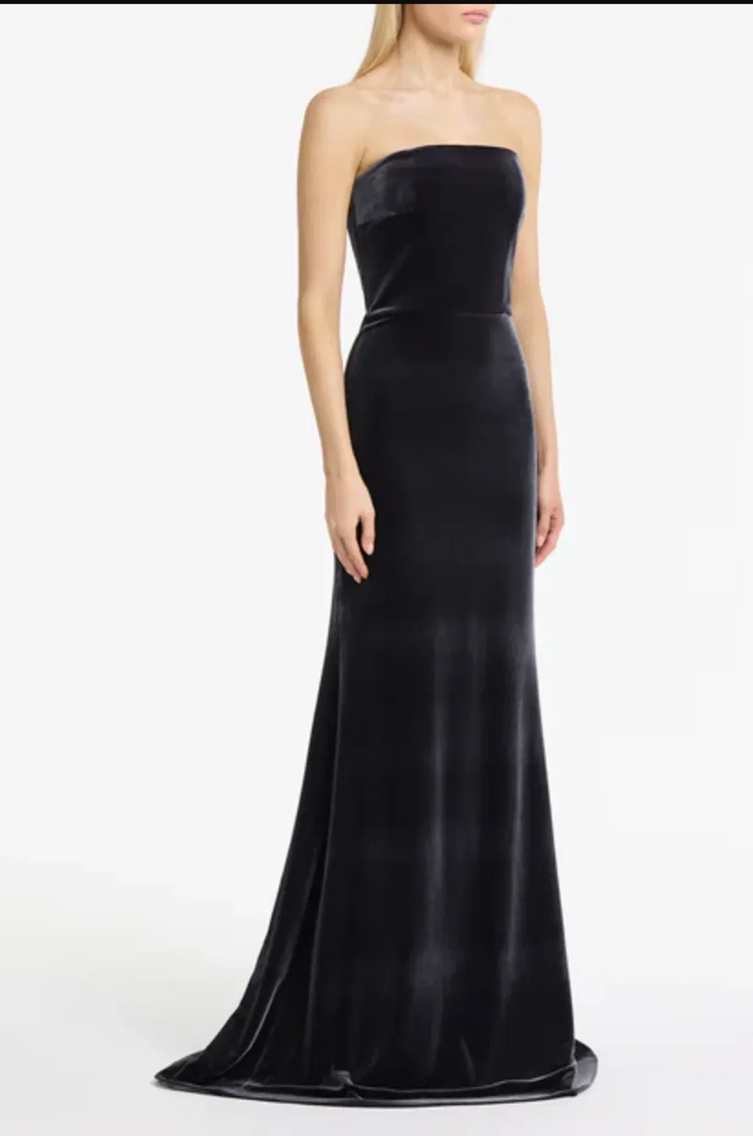 Carla Zampatti Midnight Velvet strapless gown, size 6 for rent on The Volte - main image