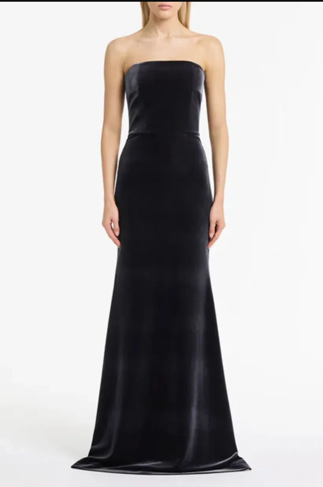 Carla Zampatti Midnight Velvet strapless gown, size 6 for rent on The Volte - main image