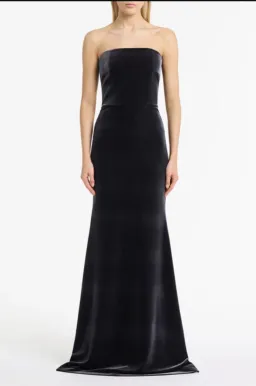 Carla Zampatti Midnight Velvet strapless gown, size 6 for rent on The Volte - image 1