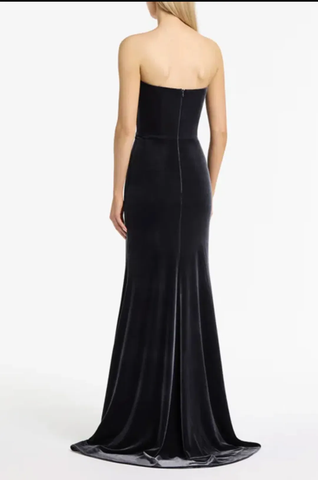 Carla Zampatti Midnight Velvet strapless gown, size 6 for rent on The Volte - main image