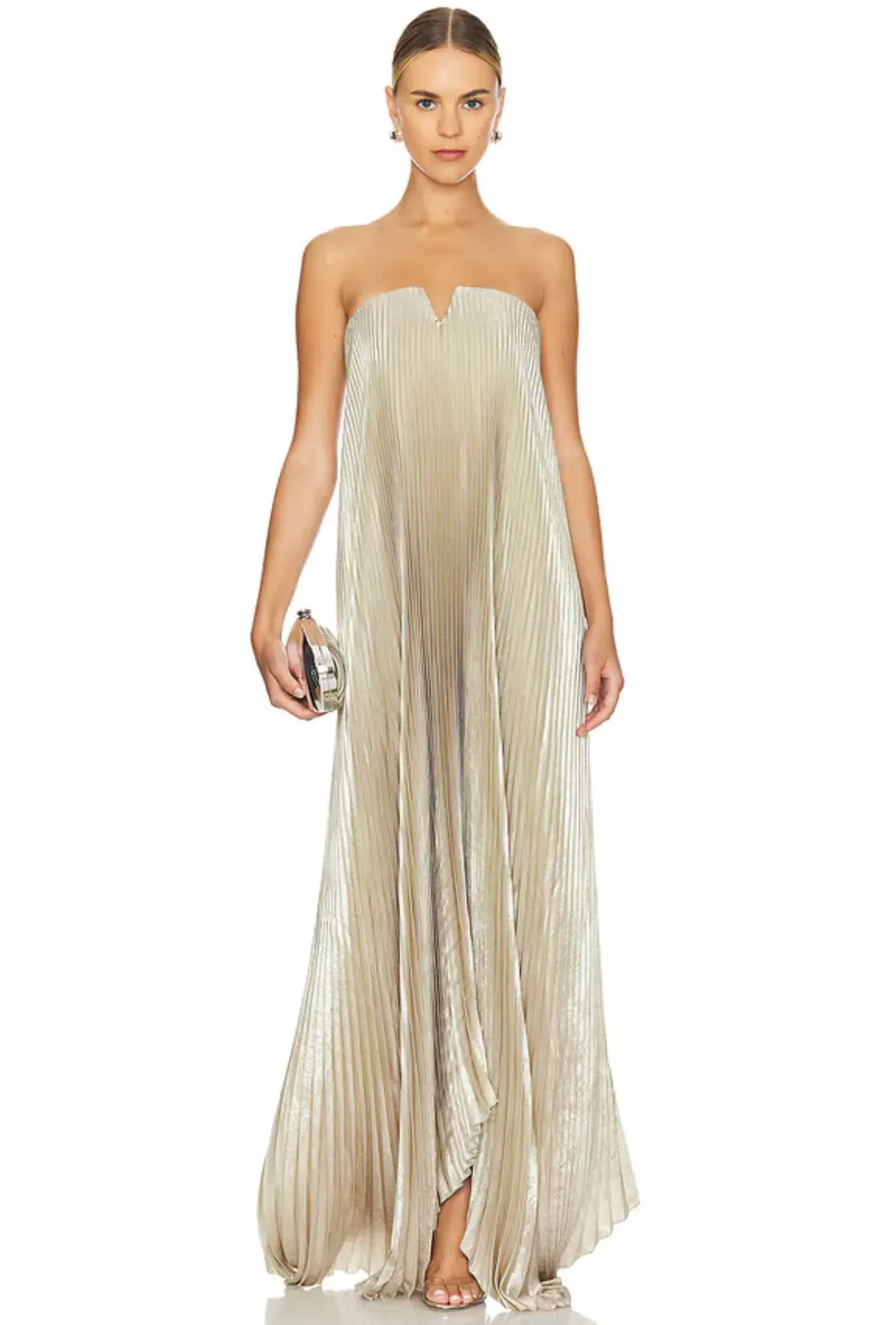 L’IDEE Black Tie Gown- Gold Shimmer Size 10 for rent on The Volte - main image