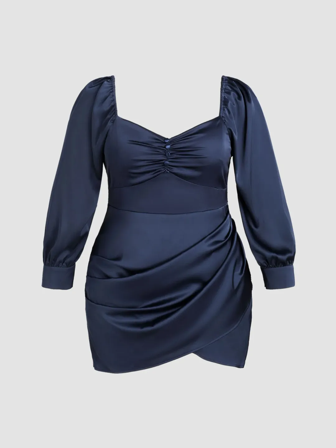 Ruched Navy Mini Dress Size 22 for rent on The Volte - main image