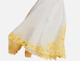 Zimmermann Golden Embroidered Midi Dress | White/Yellow, Wrap Style Size 3 /14 Anglaise, Dolman for rent on The Volte - image 11