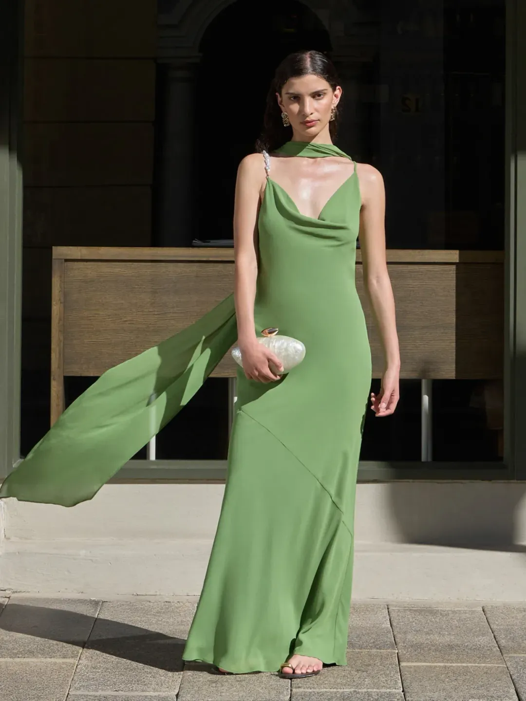 Sheike Anya Maxi Dress Green Size 10 for rent on The Volte - main image