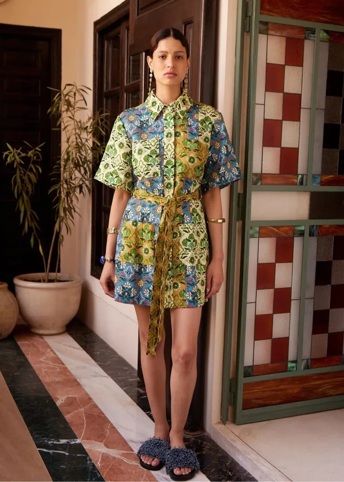 Alemais Ali Spliced Mini Dress Size 12 for rent on The Volte - main image