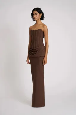 Eliya the label Hilda gown / Chocolate / Size 8 for rent on The Volte - image 2