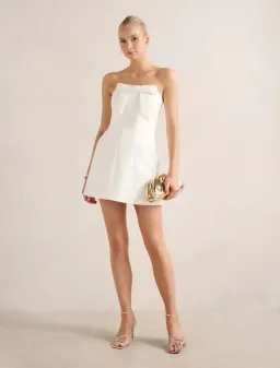 Harper Strapless Bow Mini Dress for rent on The Volte - image 4