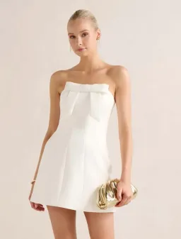 Harper Strapless Bow Mini Dress for rent on The Volte - image 1