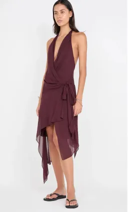 BEC + BRIDGE ROCHELLE WRAP MIDI DRESS SIZE 12 for rent on The Volte - image 1