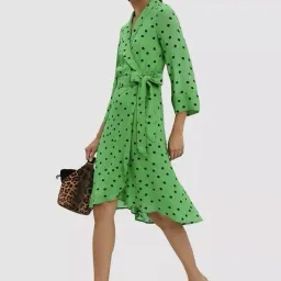 Ganni Polka Dot Wrap Dress size 40 for rent on The Volte - image 2