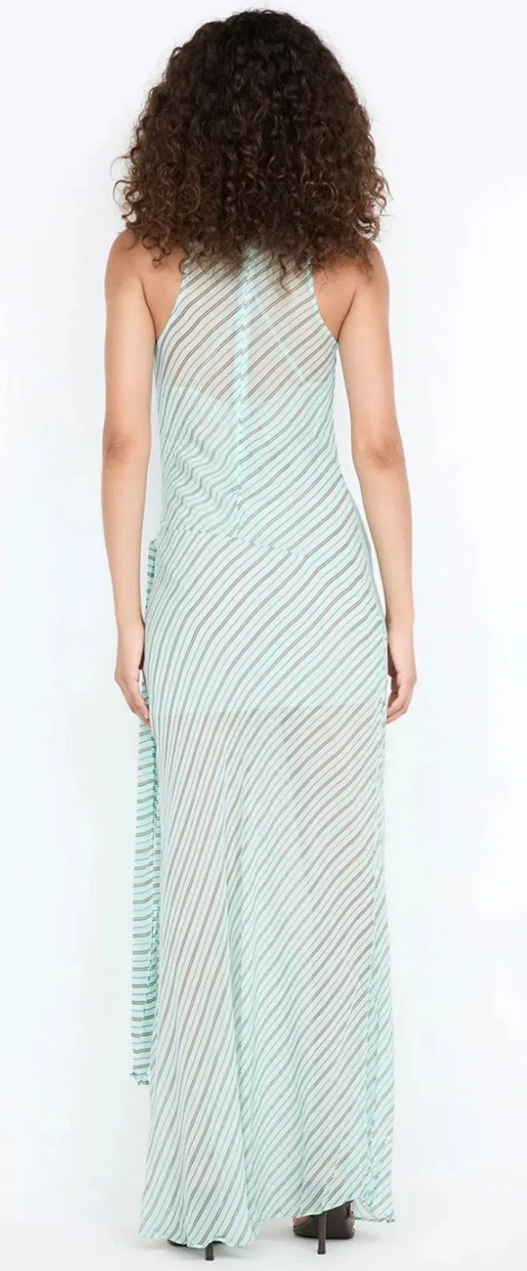 Bec + Bridge ALGARVE COWL NECK MAXI DRESS - MINT SLICE STRIPE for rent on The Volte - main image