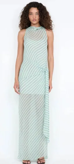 Bec + Bridge ALGARVE COWL NECK MAXI DRESS - MINT SLICE STRIPE for rent on The Volte - image 1