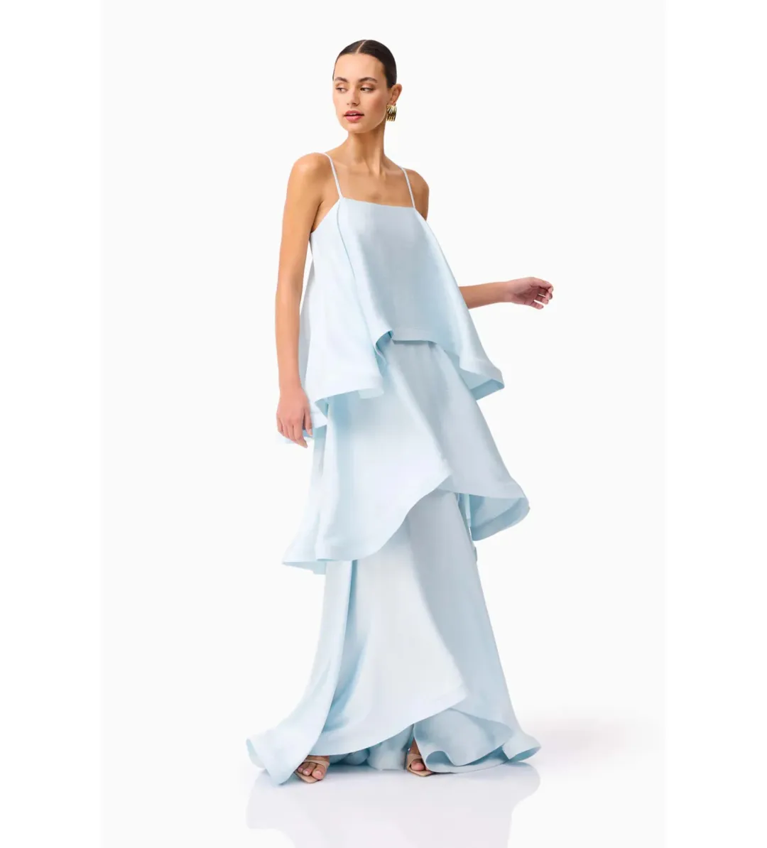 Elliatt Tilly Tiered Maxi Dress Blue Size 10 for rent on The Volte - main image