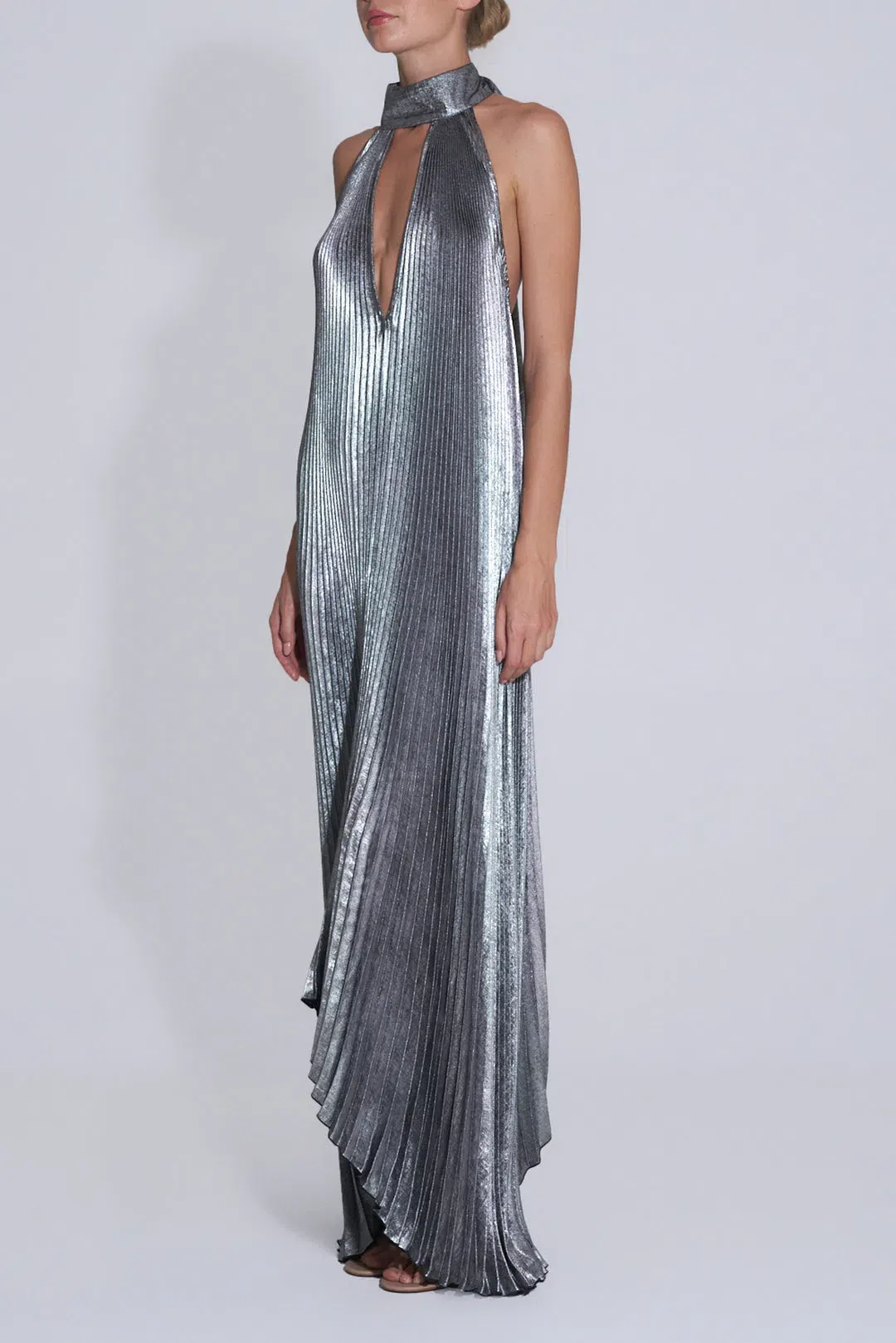 L'idee Opera Gown in Gunmetal Shimmer Size 8 for rent on The Volte - main image