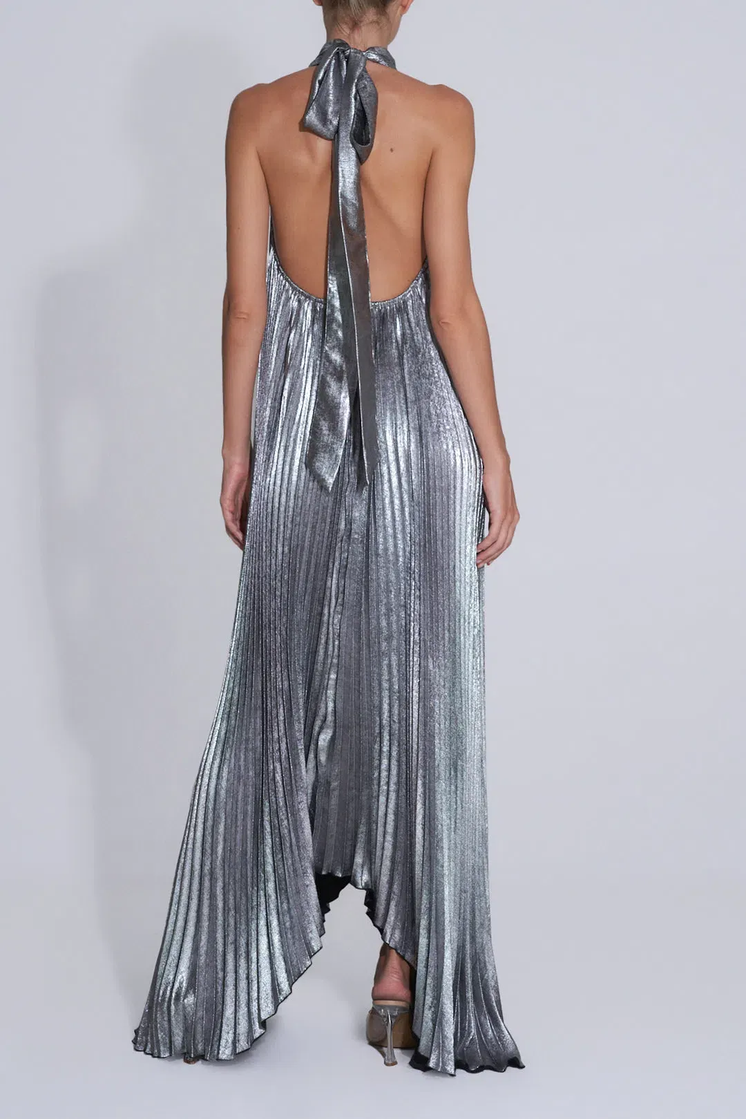 L'idee Opera Gown in Gunmetal Shimmer Size 8 for rent on The Volte - main image