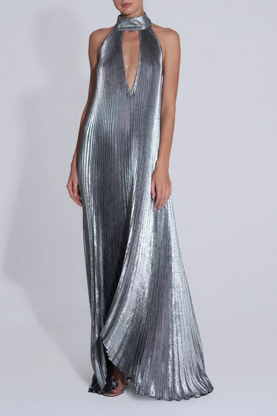 L'idee Opera Gown in Gunmetal Shimmer Size 8 for rent on The Volte - main image