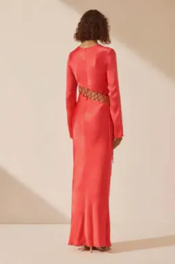 Shona Joy Lydie Asymmetric Red Maxi Dress with tie detail Size 10  for rent on The Volte - image 3