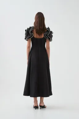 Aje Twyla Midi Dress Black Size 8 for rent on The Volte - image 3