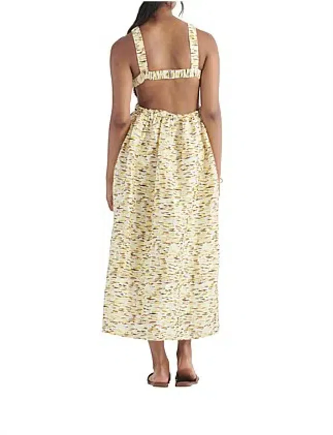 Elka Collective Mari Sleeveless Midi Dress in Citrus Print. Size 8 for rent on The Volte - main image
