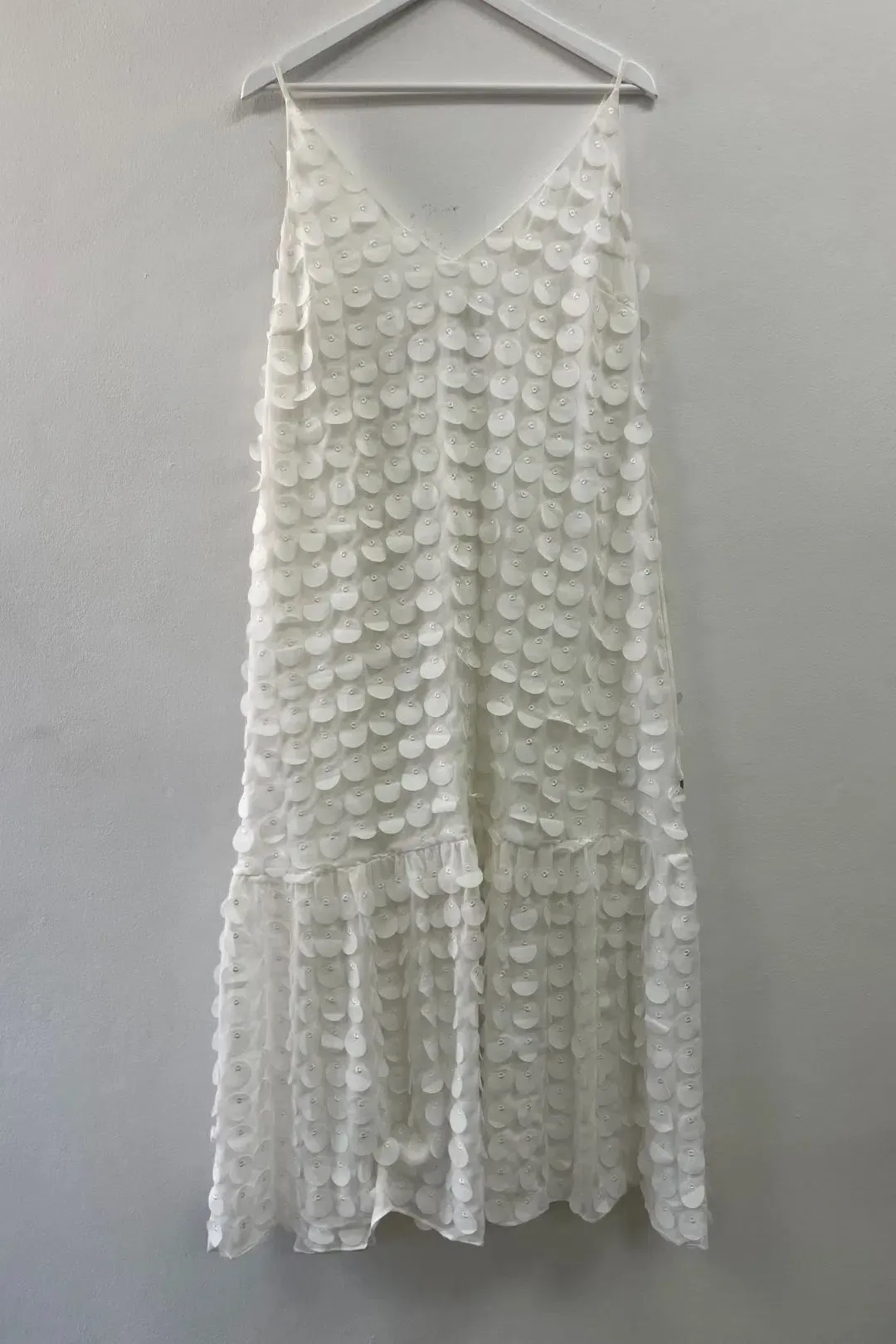 Sheike White Heaven V Neck Maxi Dress. Size 8 for rent on The Volte - main image