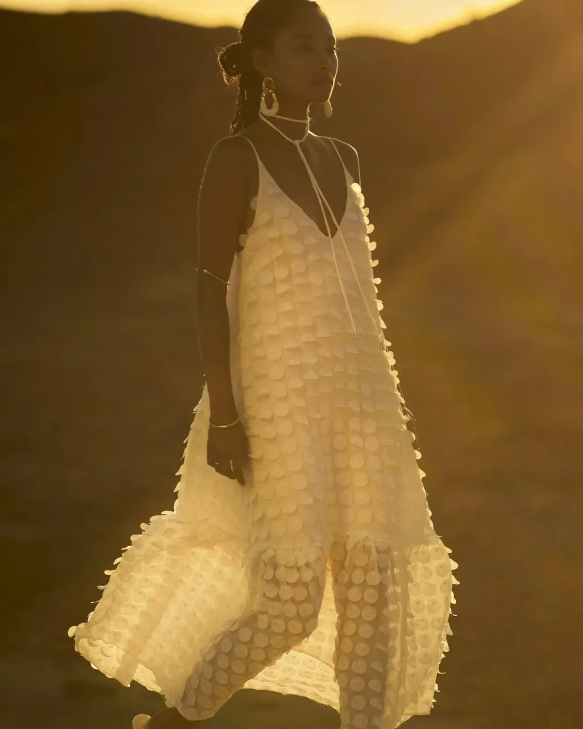 Sheike White Heaven V Neck Maxi Dress. Size 8 for rent on The Volte - main image