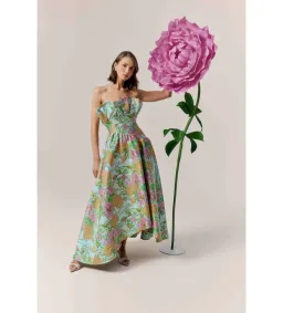 Elliatt Laurel Sleeveless Maxi Dress in Green Floral Size 10 for rent on The Volte - image 2
