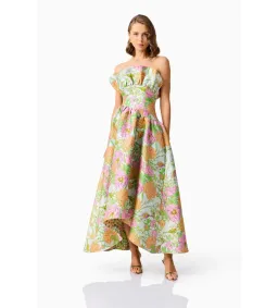 Elliatt Laurel Sleeveless Maxi Dress in Green Floral Size 10 for rent on The Volte - image 3