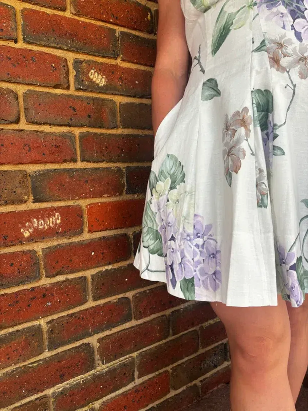 By Nicola - Sleeveless Wavy Mini Dress in Garden Party for rent on The Volte - main image