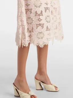 Zimmermann Ottie Baby Pink Lace Midi Dress Size 3 AU 14 / US 10 Scalloped Long Sleeve Cotton Shift  for rent on The Volte - image 6