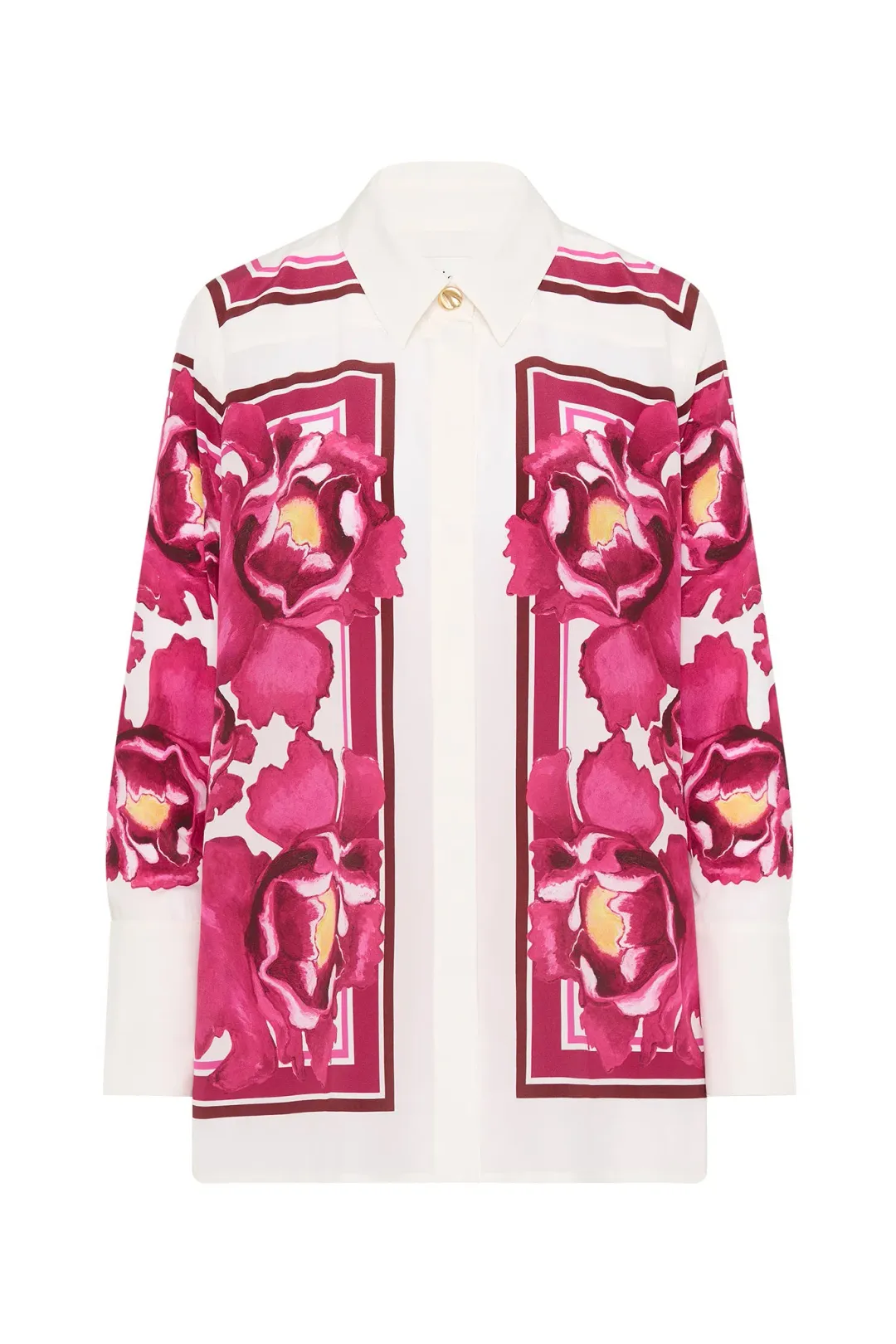 AJE ATOMIC SILK SHIRT AND RELAXED PANTS SET BOLDLY BLOOMING SIZE AU 10 & 12 for rent on The Volte - main image