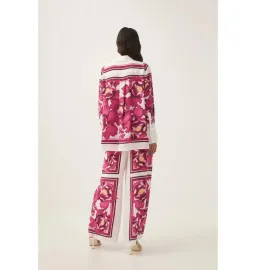 AJE ATOMIC SILK SHIRT AND RELAXED PANTS SET BOLDLY BLOOMING SIZE AU 10 & 12 for rent on The Volte - image 2