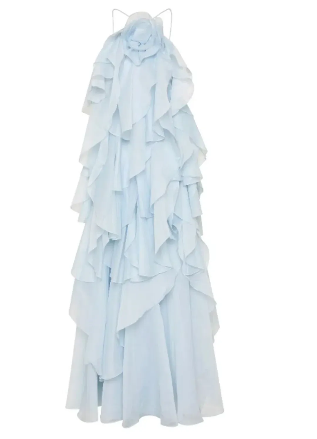 Aje Pandorea Layered Maxi Dress Silver Blue Size AU 6 for rent on The Volte - main image