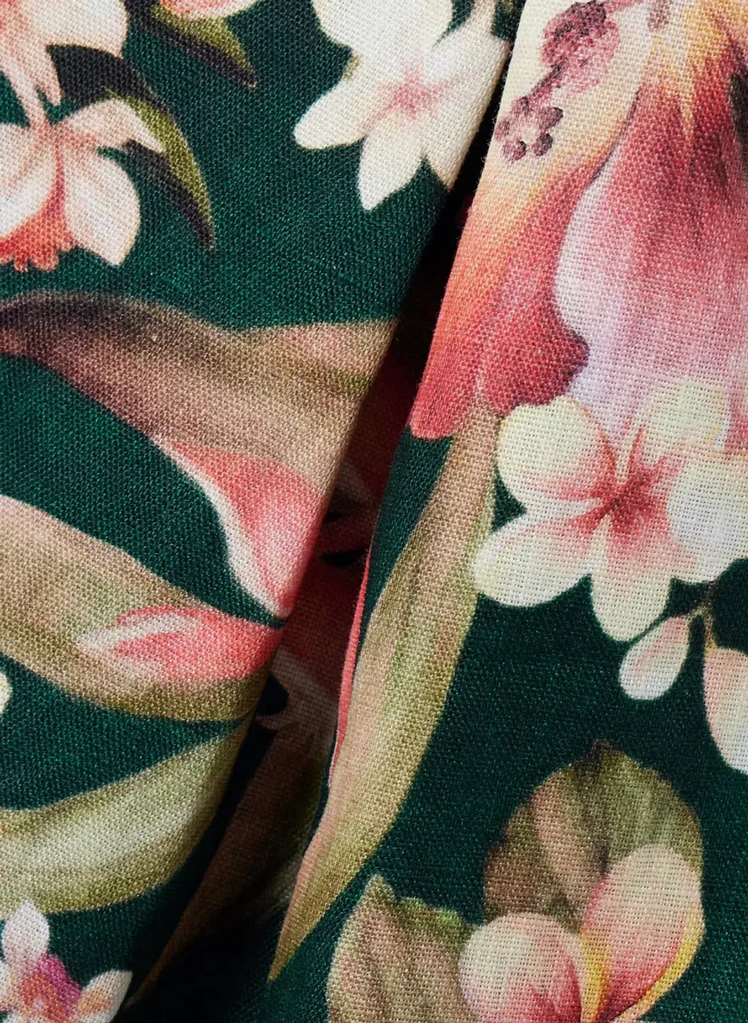 Zimmermann Lexi pleated floral-print linen mini dress Emerald Size 2 for rent on The Volte - main image