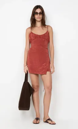 Bec & Bridge ODESSA SCOOP MINI DRESS Rust Size 8 for rent on The Volte - image 2