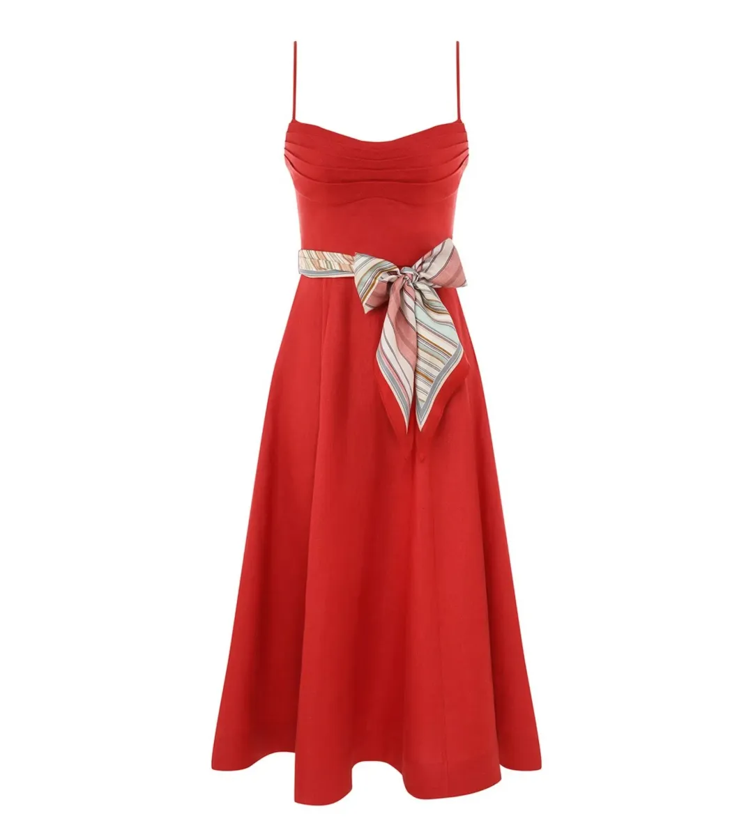 Zimmermann Rebellion Tuck Midi Dress Red Size 2 AU 12 for rent on The Volte - main image
