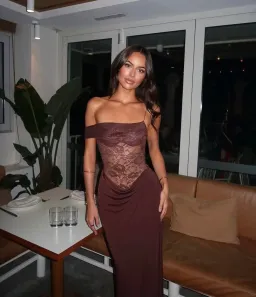 Natalie Rolt Sloane Dress Espresso Size 8  for rent on The Volte - image 1