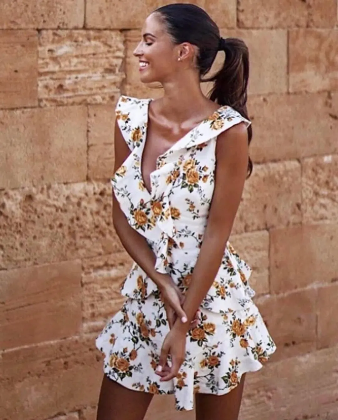 Zimmermann Golden Flutter Mini Dress Size 1 / AU 10 / M for rent on The Volte - main image